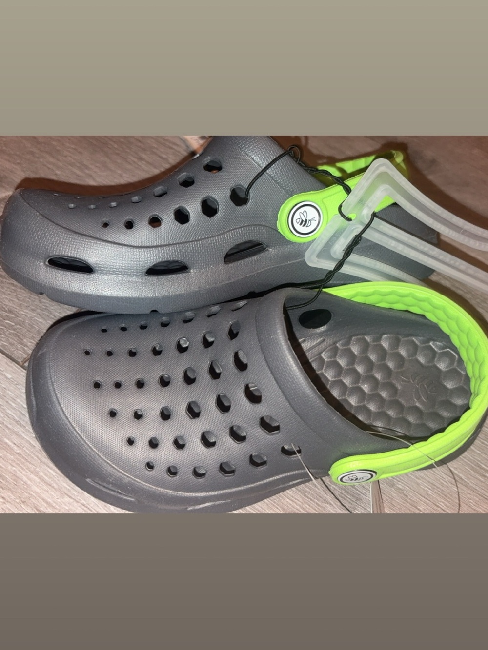 Joybees Kids Active Clog Sandals Gray/Green US Kids C12/13 Brand New w/Tags